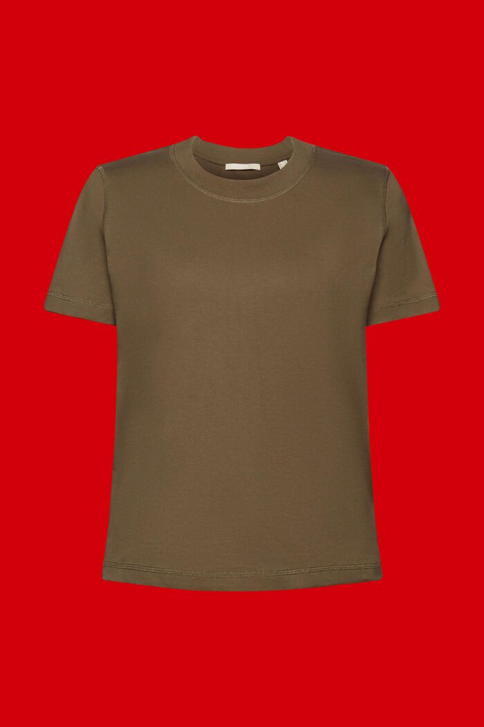 루즈 티셔츠, 100% 코튼, KHAKI GREEN, detail image number 6