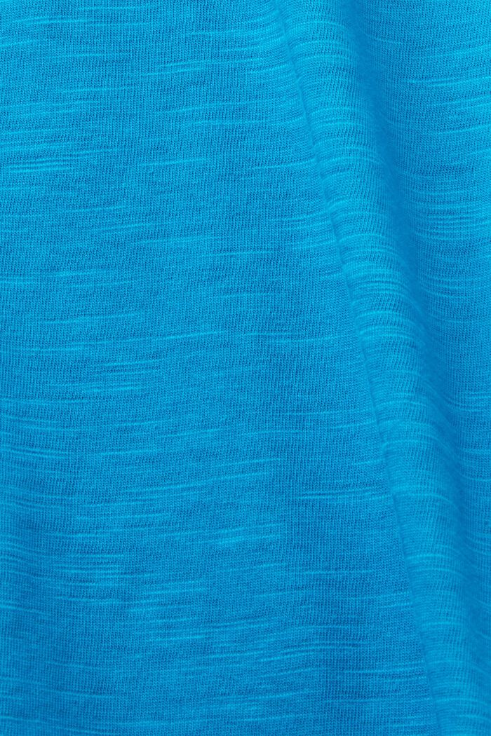프런트 프린트 티셔츠, 100% 코튼, DARK TURQUOISE 2, detail image number 5