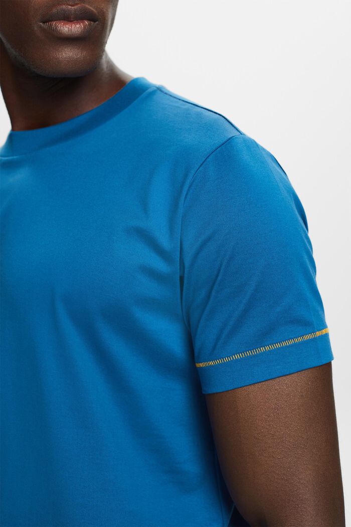 Jersey crewneck t-shirt, 100% cotton, DARK BLUE, detail image number 2
