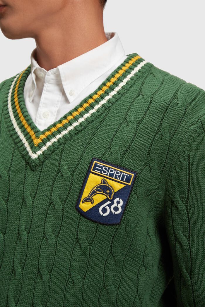 돌핀 로고 팁 스웨터, EMERALD GREEN, detail image number 2