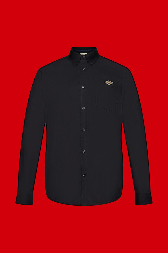 버튼다운 코튼 셔츠, BLACK, detail image number 5