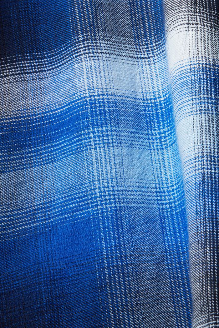 코튼, 삼 혼방 소재의 타탄 체크 셔츠, BLUE, detail image number 5
