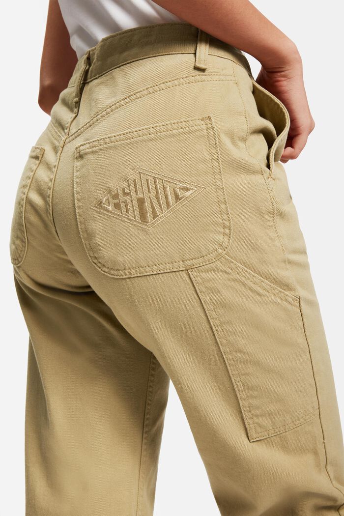 High-rise cargo trousers, Women, BEIGE, detail image number 5