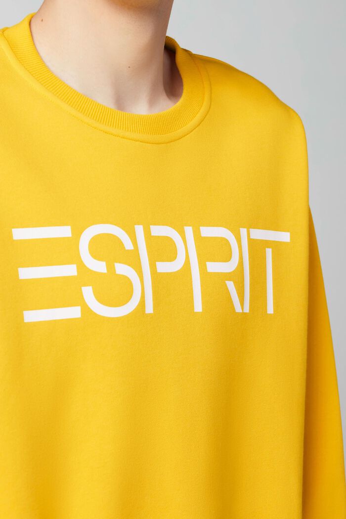 Unisex sweatshirt with a logo print, YELLOW, detail image number 4