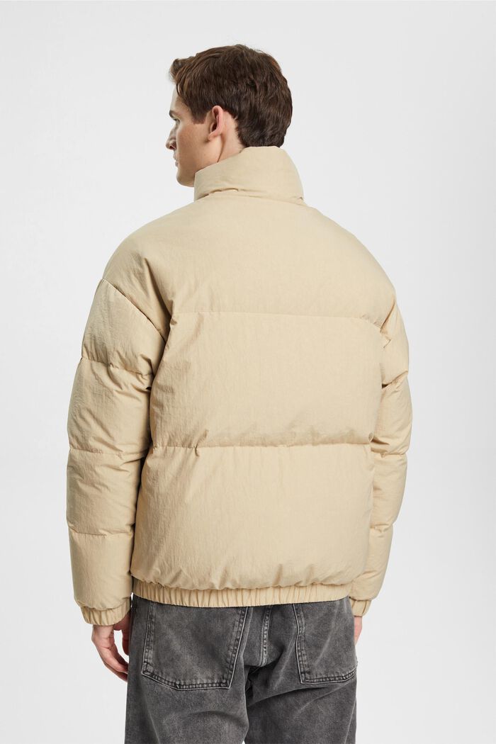 Puffer jacket with down padding, BEIGE, detail image number 3