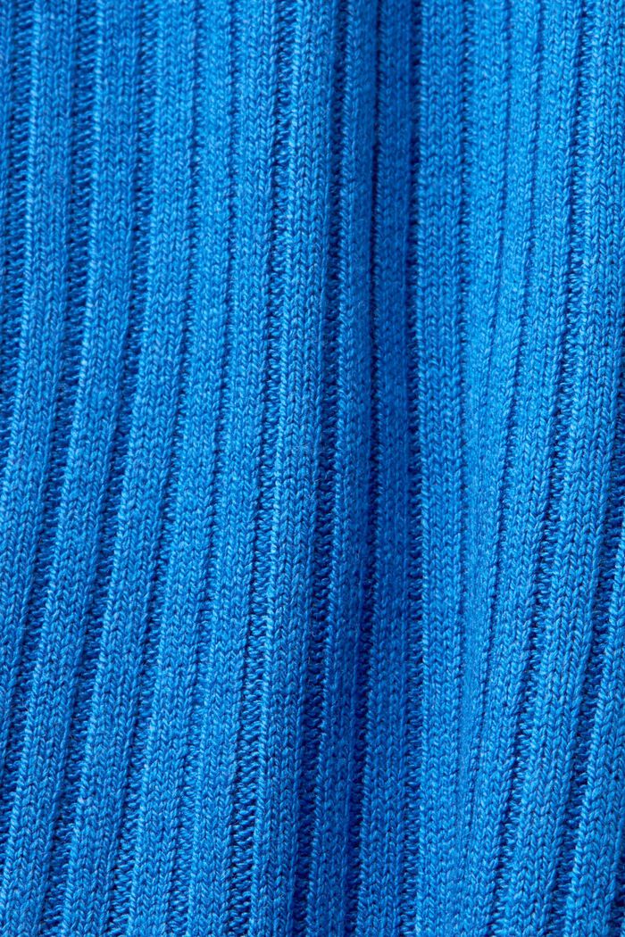 리브드 슬리브리스 스웨터, 리넨 혼방, BRIGHT BLUE, detail image number 5