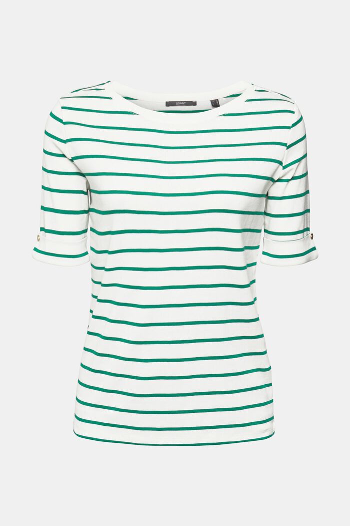 Striped jersey t-shirt, EMERALD GREEN, detail image number 6