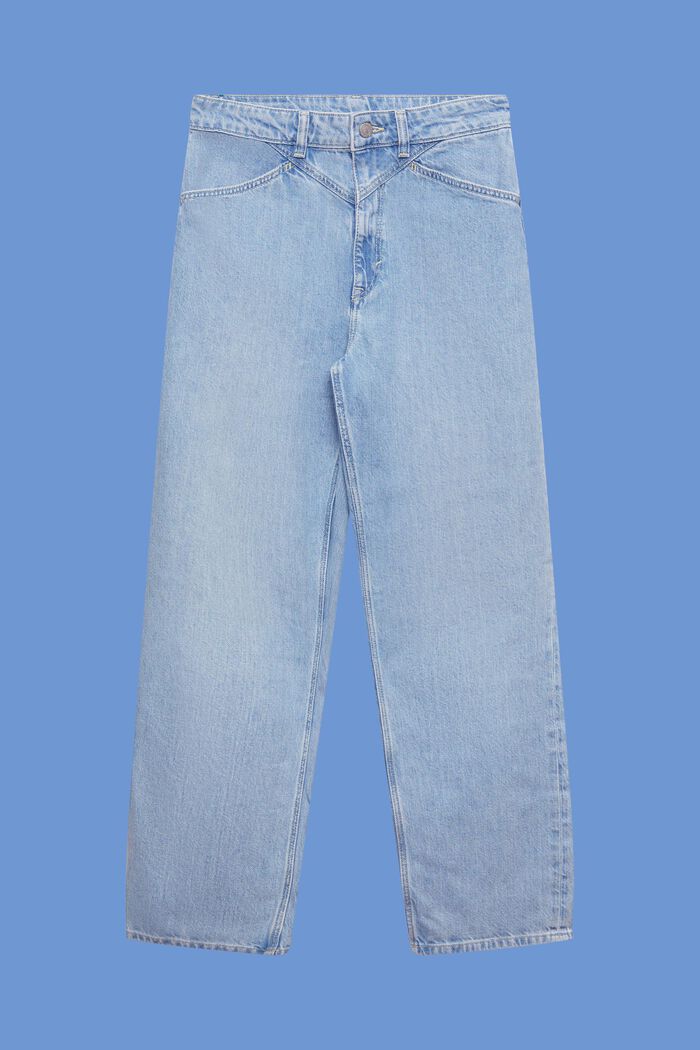 Cropped dad fit jeans, BLUE LIGHT WASHED, detail image number 7
