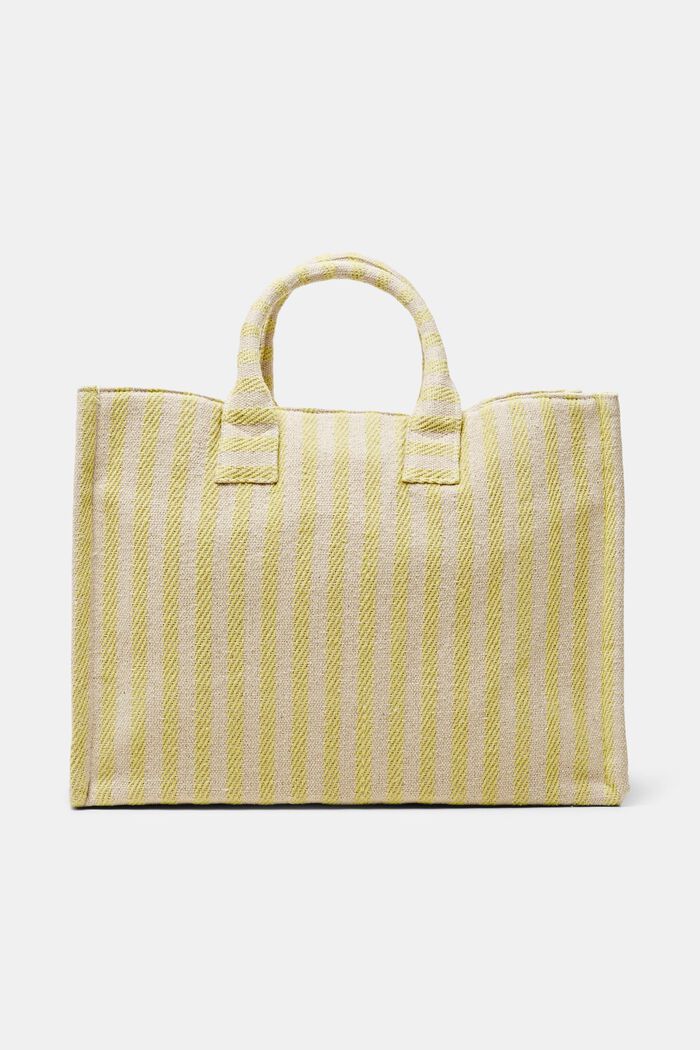 Striped shopper bag, LIME YELLOW, detail image number 0