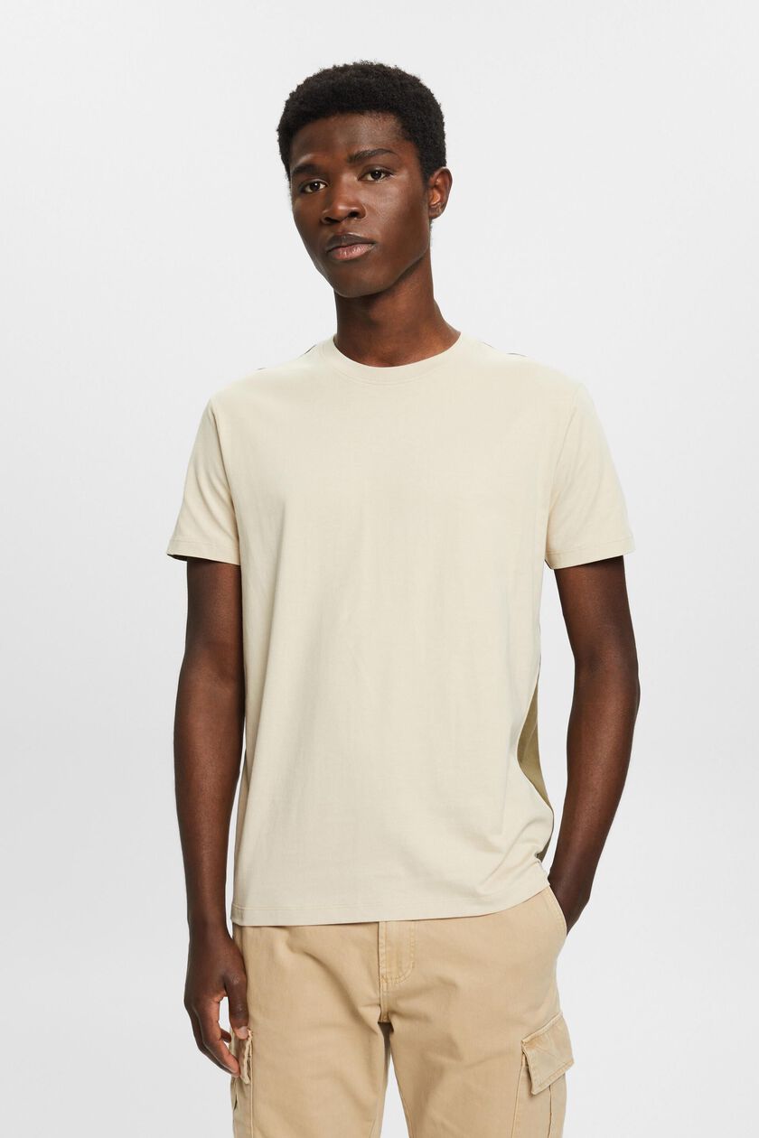 Two-tone cotton T-shirt
