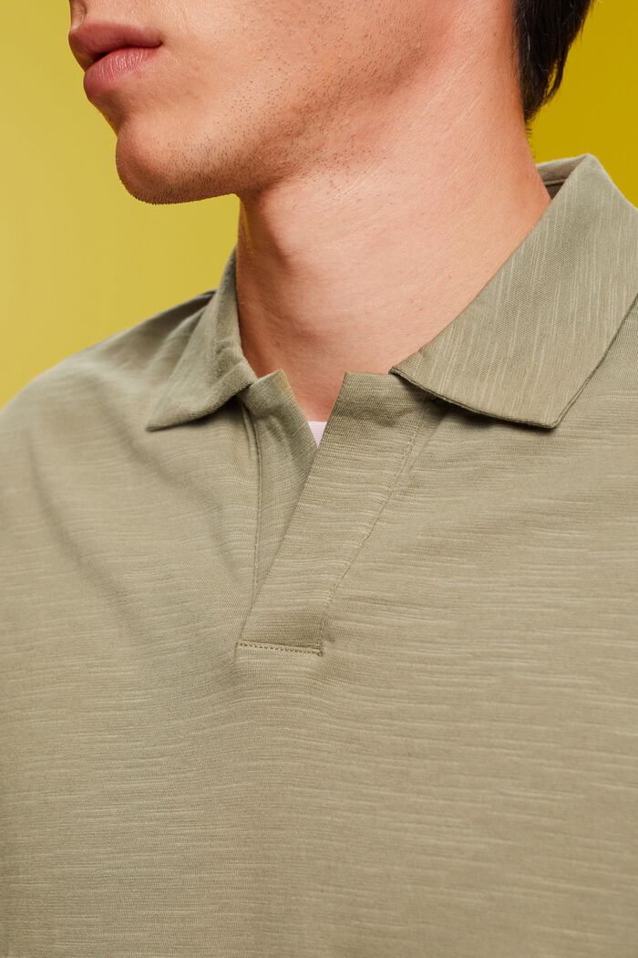 Jersey polo shirt, 100% cotton, LIGHT KHAKI, detail image number 2