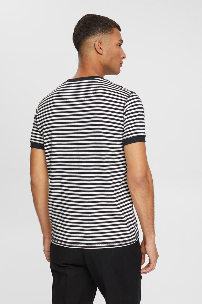 Striped knitted t-shirt, BLACK, detail image number 4