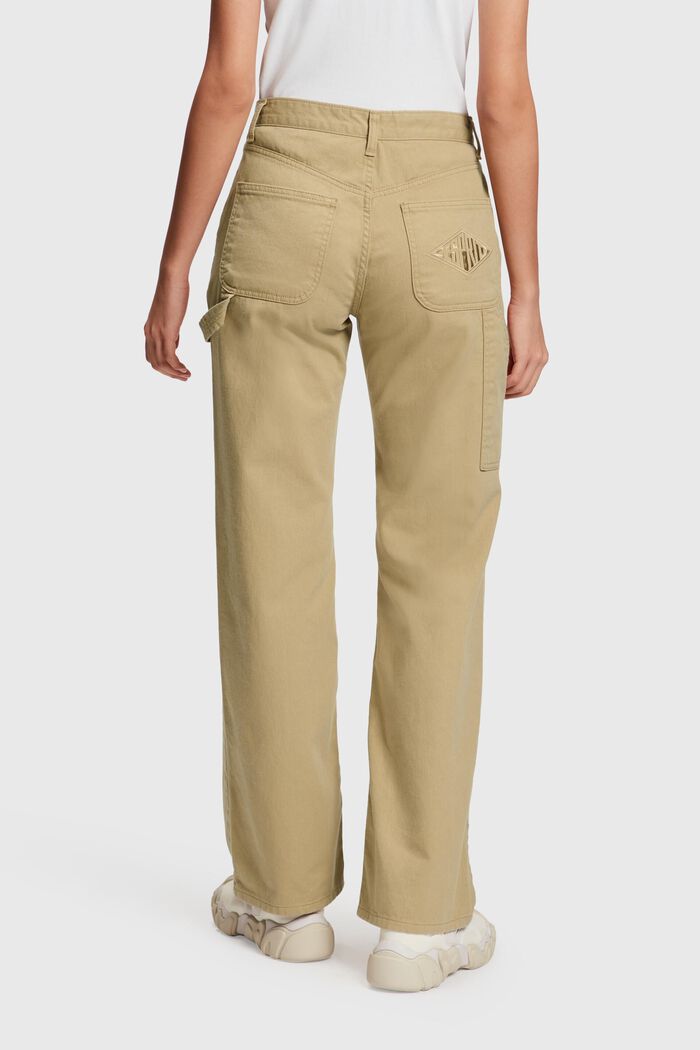 High-rise cargo trousers, Women, BEIGE, detail image number 3