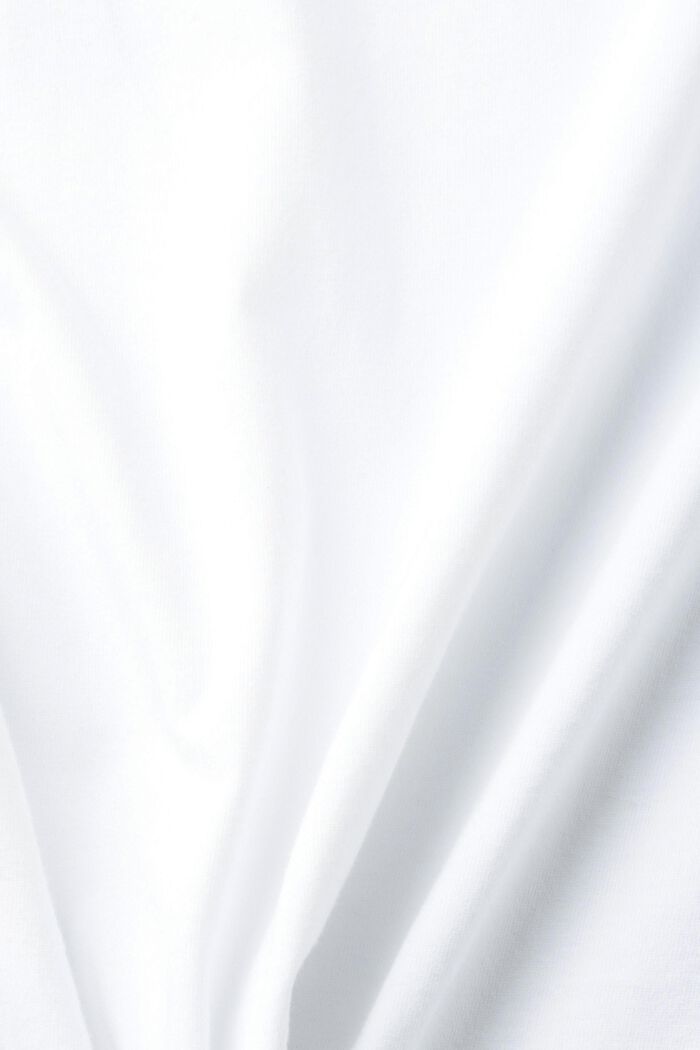 레트로 로고 프린트 코튼 티셔츠, WHITE, detail image number 4