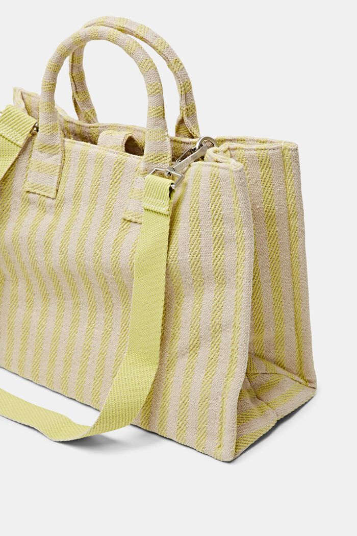 Striped shopper bag, LIME YELLOW, detail image number 6
