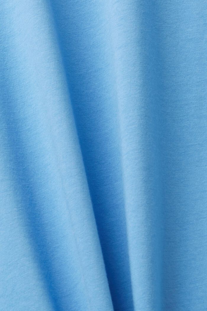 레트로 로고 프린트 코튼 티셔츠, LIGHT BLUE LAVENDER, detail image number 4