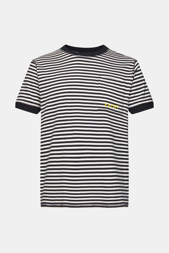 Striped knitted t-shirt, BLACK, detail image number 6