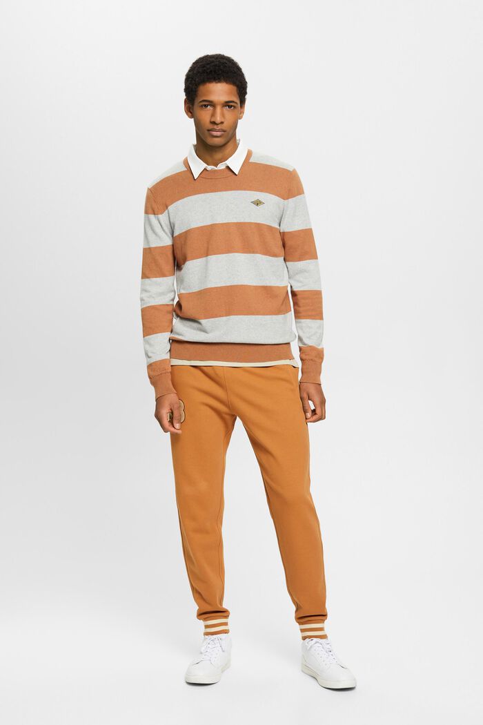 Striped knit jumper with cashmere, TOFFEE, detail image number 4