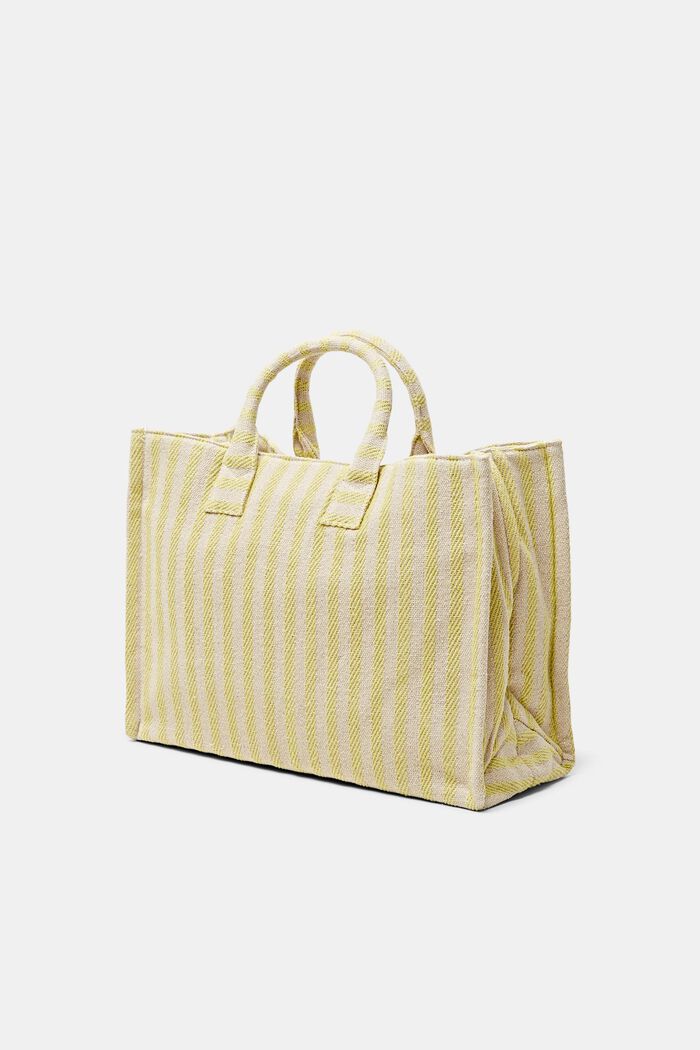 Striped shopper bag, LIME YELLOW, detail image number 2