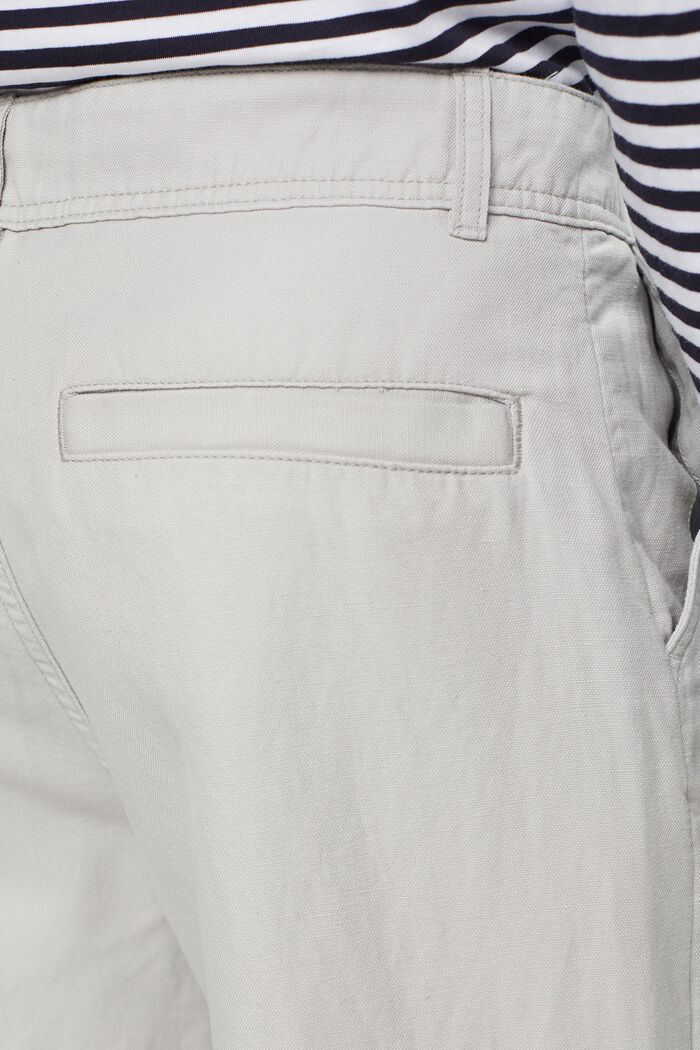 Cargo trousers, cotton-linen blend, LIGHT GREY, detail image number 4