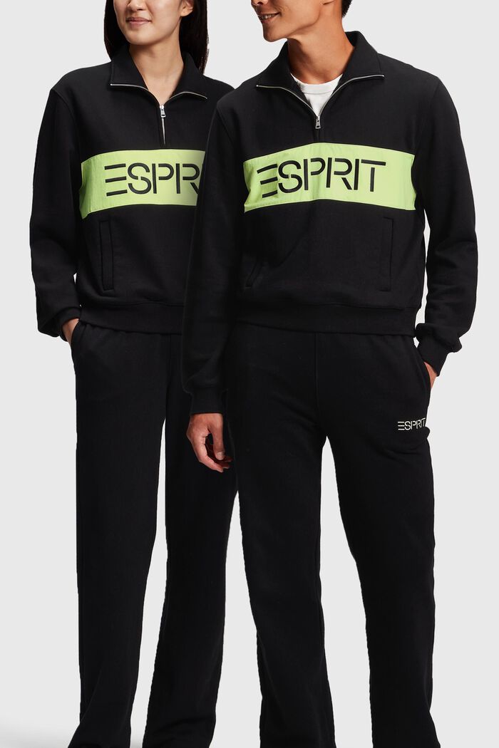 ESPRIT x Rest & Recreation 캡슐 컬렉션 집업 칼라 스웨트셔츠, BLACK, detail image number 0