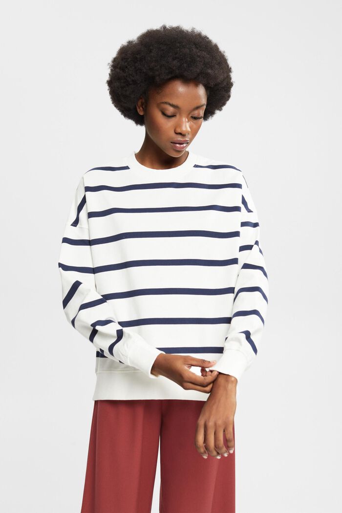 Striped sweatshirt, OFF WHITE, detail image number 1