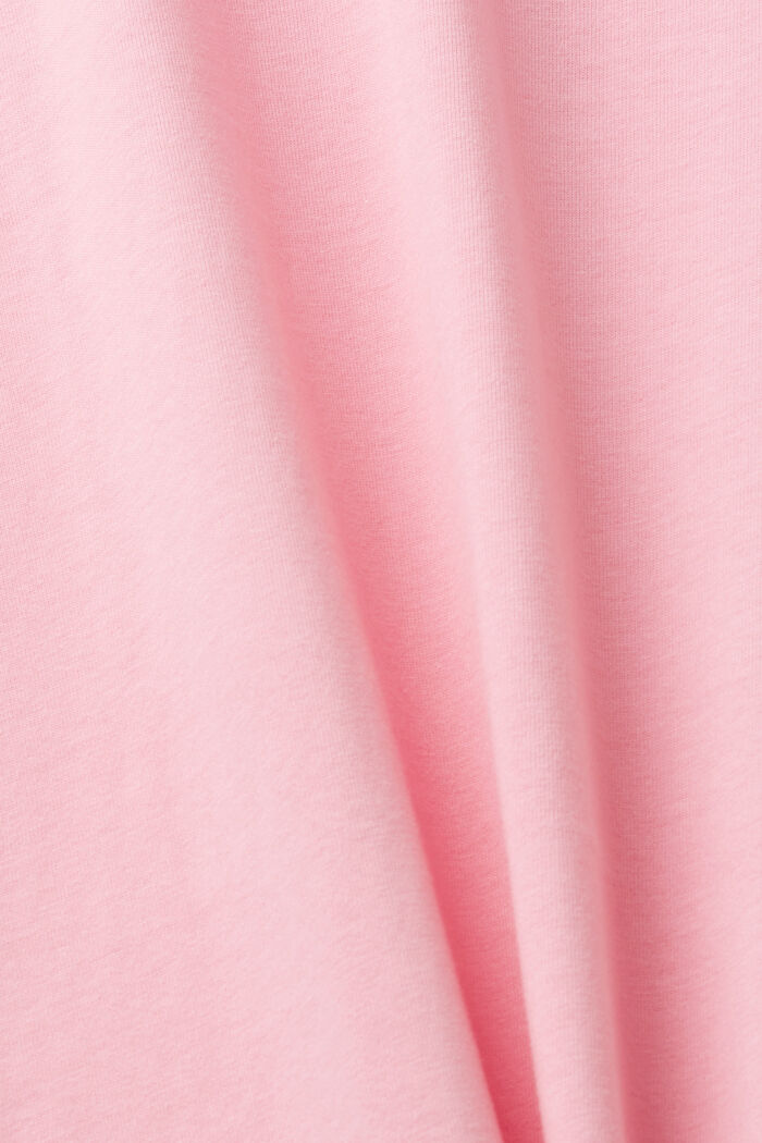가슴 로고 프린트 코튼 티셔츠, PINK, detail image number 4