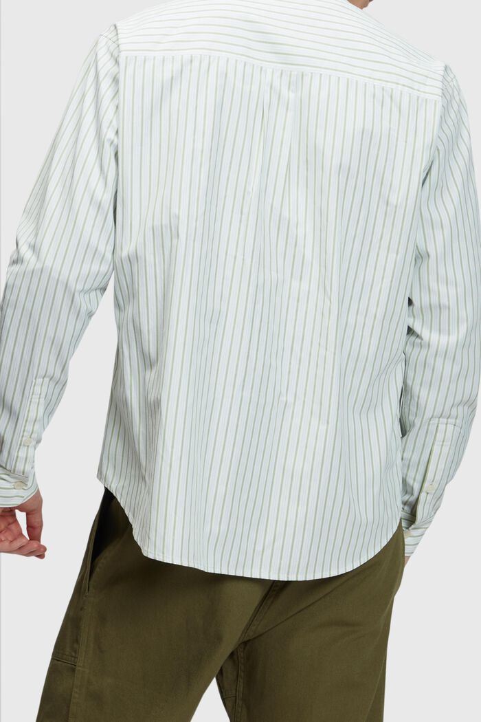 릴렉스 핏 스트라이프 셔츠, GREEN, detail image number 1