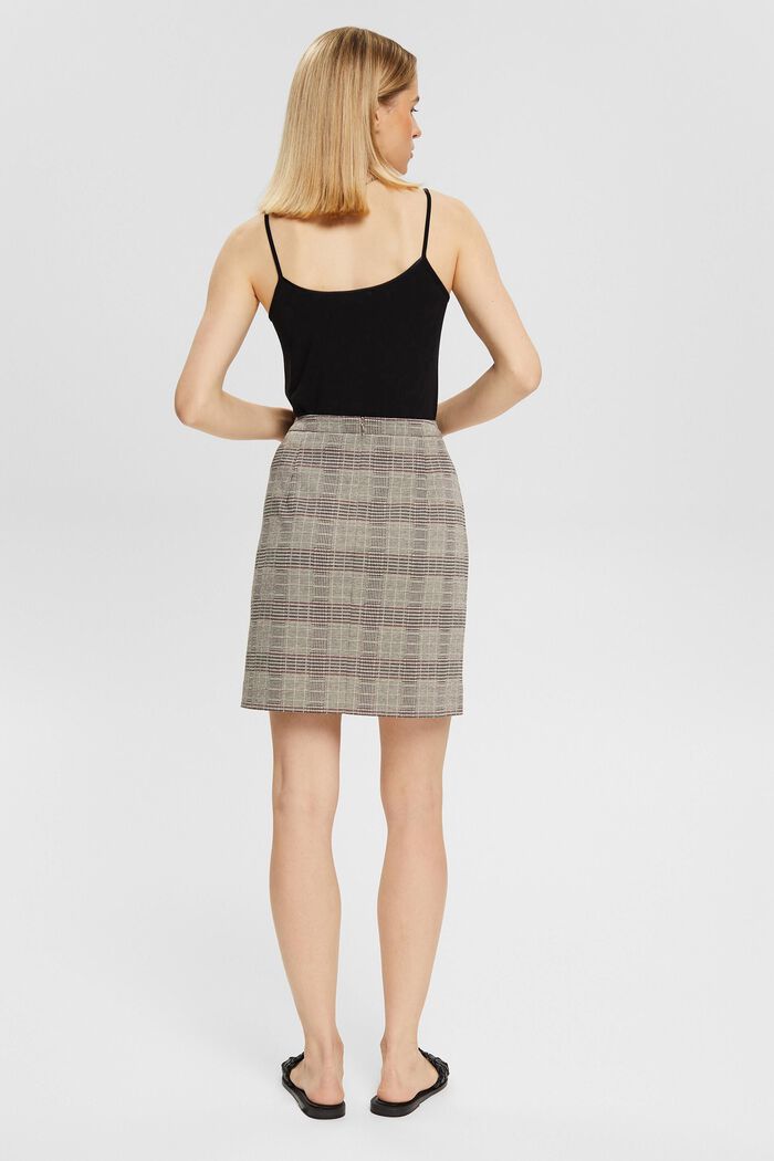 Mini skirt with a Prince of Wales check pattern, BEIGE, detail image number 3