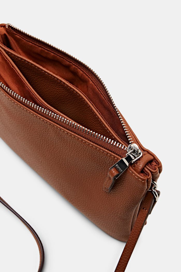 Faux leather shoulder bag, RUST BROWN, detail image number 3