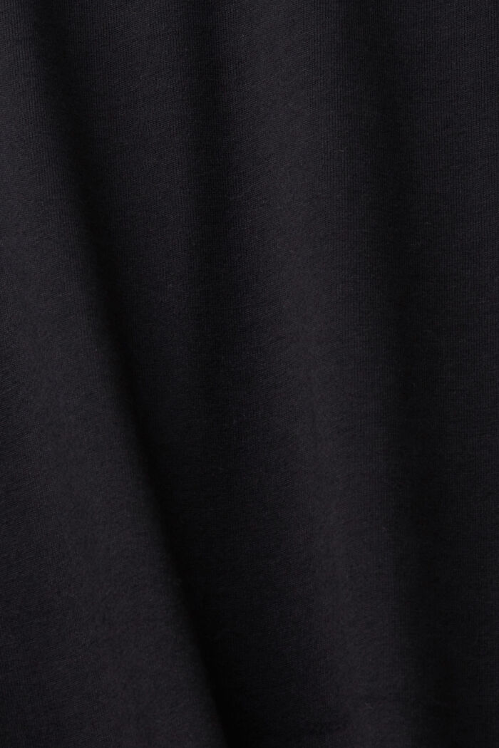 가슴 로고 프린트 코튼 티셔츠, BLACK, detail image number 5