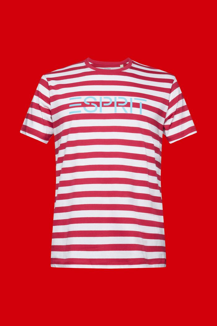 지속 가능한 코튼 소재의 스트라이프 티셔츠, RED, detail image number 7
