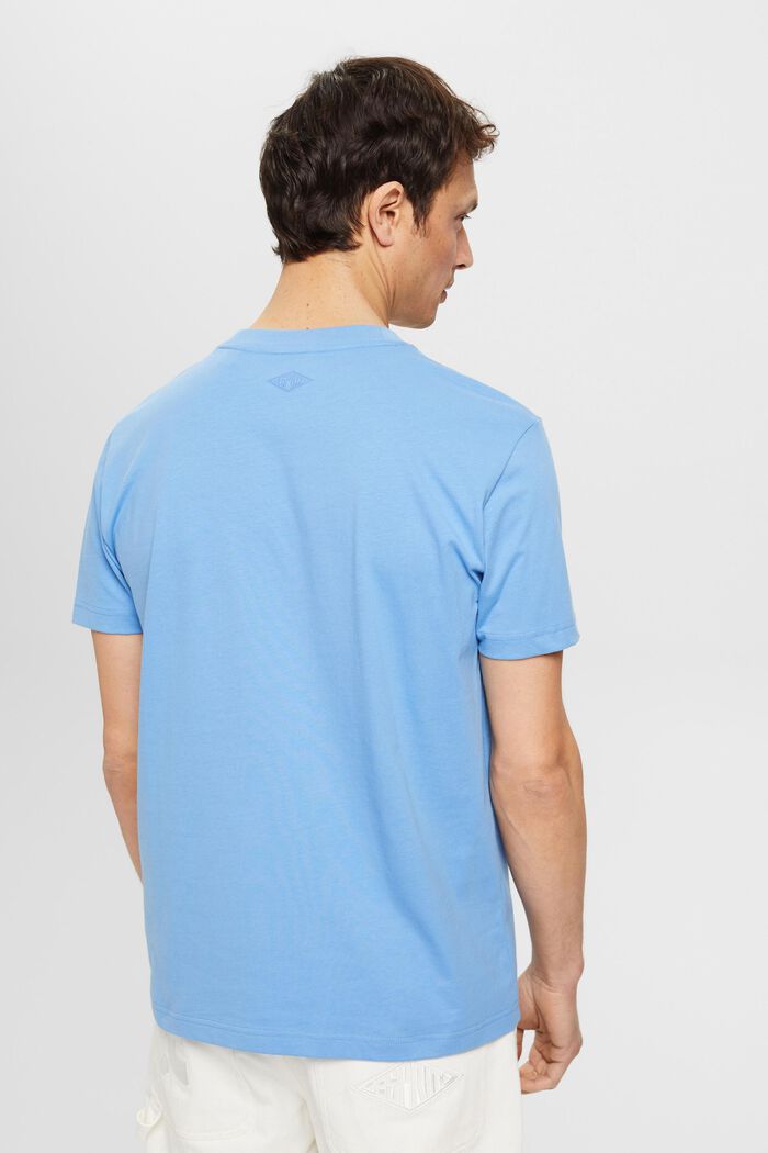 레트로 로고 프린트 코튼 티셔츠, LIGHT BLUE LAVENDER, detail image number 3