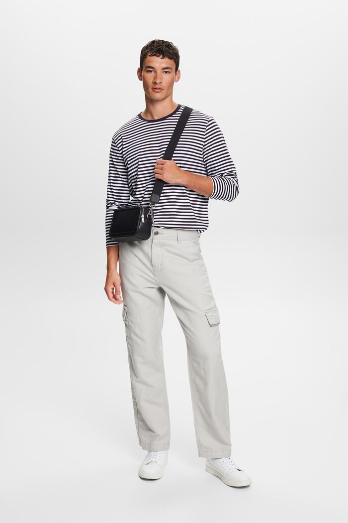 Cargo trousers, cotton-linen blend, LIGHT GREY, detail image number 1