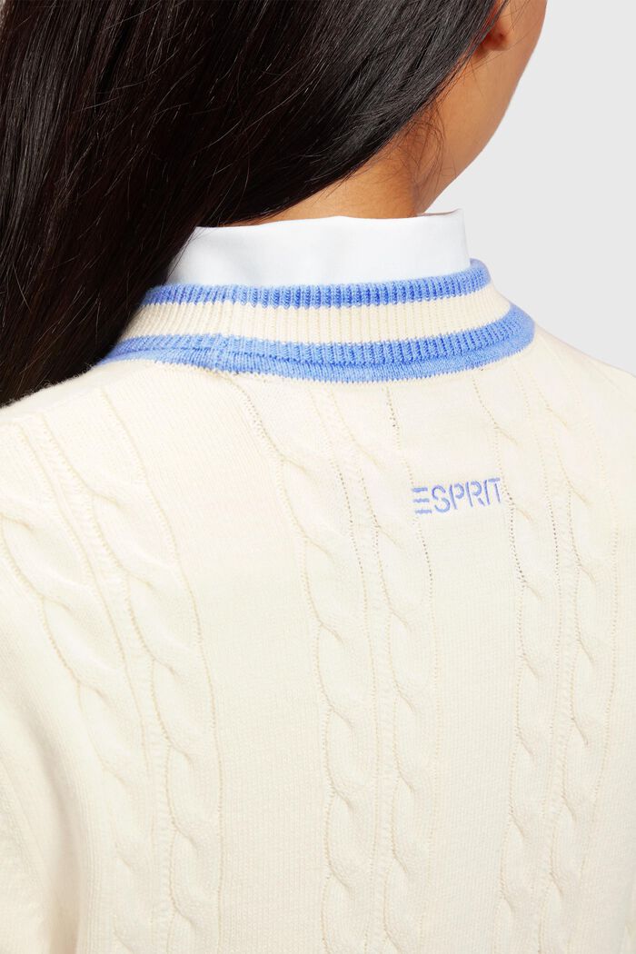 돌핀 로고 케이블 니트 스웨터, OFF WHITE, detail image number 3