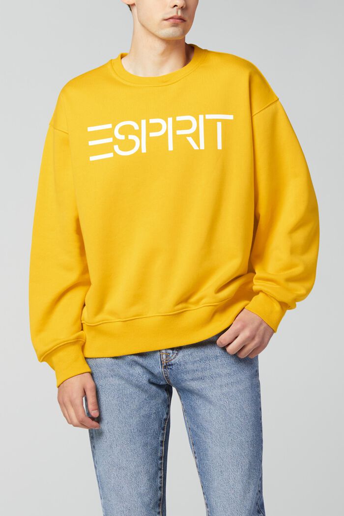 Unisex sweatshirt with a logo print, YELLOW, detail image number 0