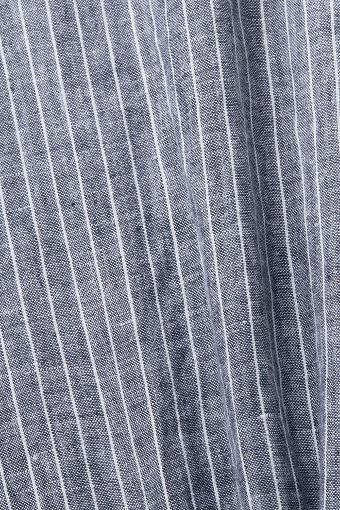 스트라이프 셔츠, 100% 리넨, NAVY, detail image number 4