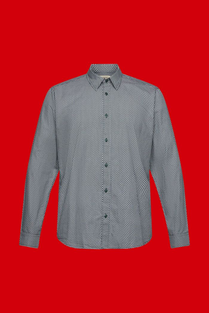 전체적인 패턴의 슬림 핏 셔츠, DARK TEAL GREEN, detail image number 6