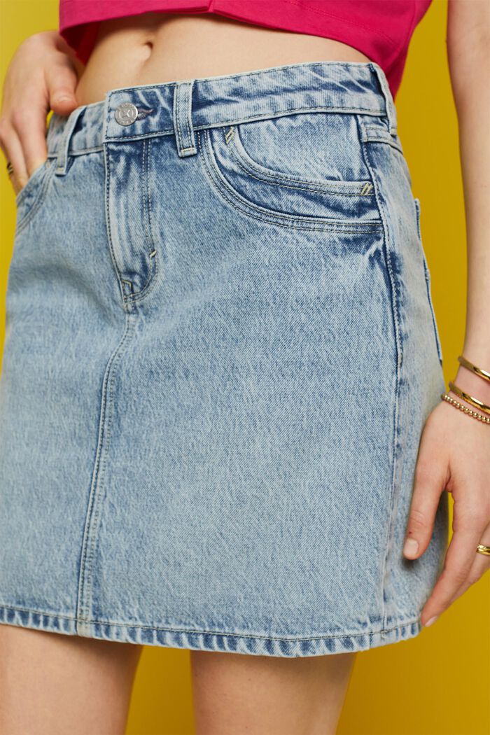 Jeans mini skirt, TENCEL™, BLUE BLEACHED, detail image number 2