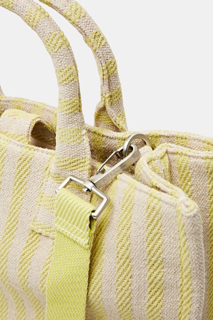 Striped shopper bag, LIME YELLOW, detail image number 1