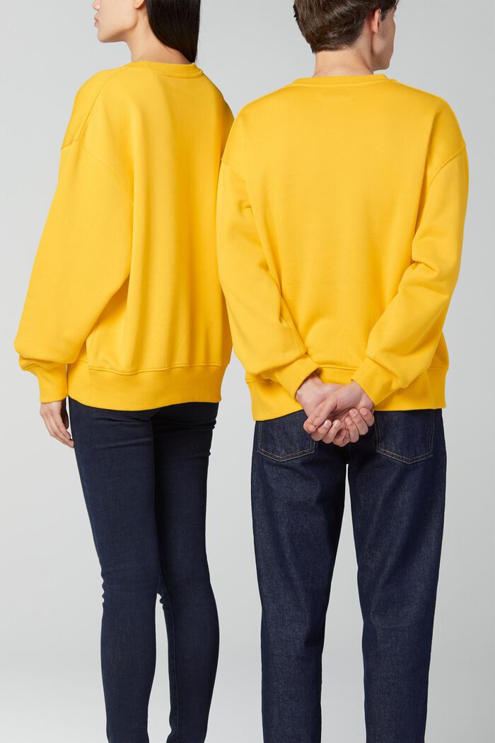 Unisex sweatshirt with a logo print, YELLOW, detail image number 1