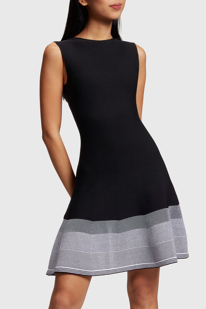 Seamless knit ombre dress, BLACK, detail image number 0