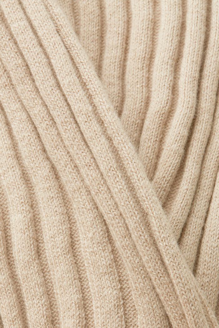 Asymmetric ribbed jumper, silk blend, LIGHT TAUPE, detail image number 5