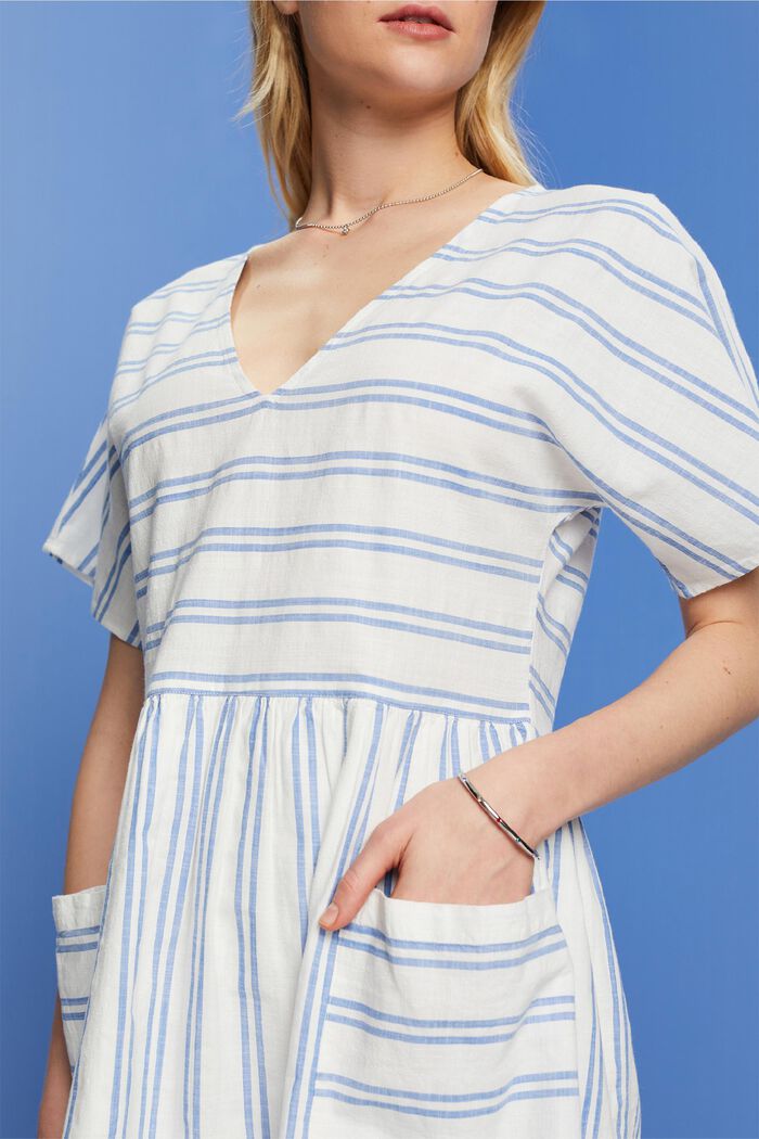 Striped mini dress, 100% cotton, OFF WHITE, detail image number 2