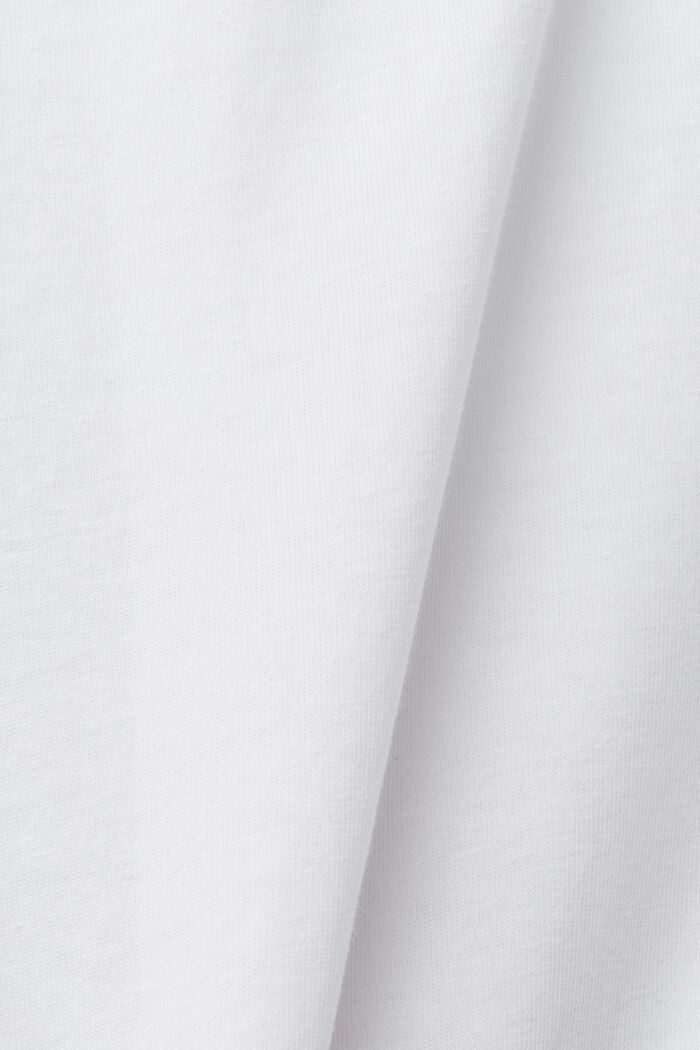 앞면에 프린트가 있는 코튼 티셔츠, WHITE, detail image number 5