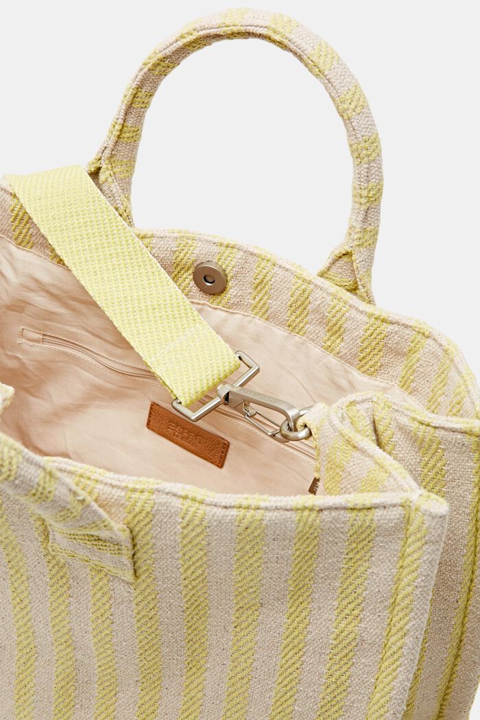 Striped shopper bag, LIME YELLOW, detail image number 4
