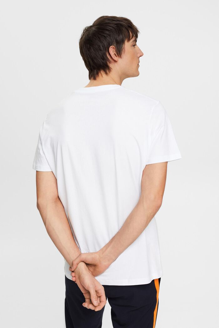 오가닉 코튼 소재의 아플리케 로고 티셔츠, WHITE, detail image number 3