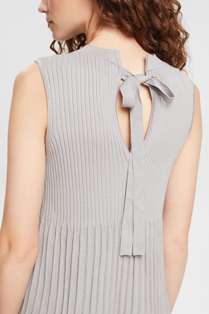 Pleated fit and flare dress, MEDIUM GREY, detail image number 4