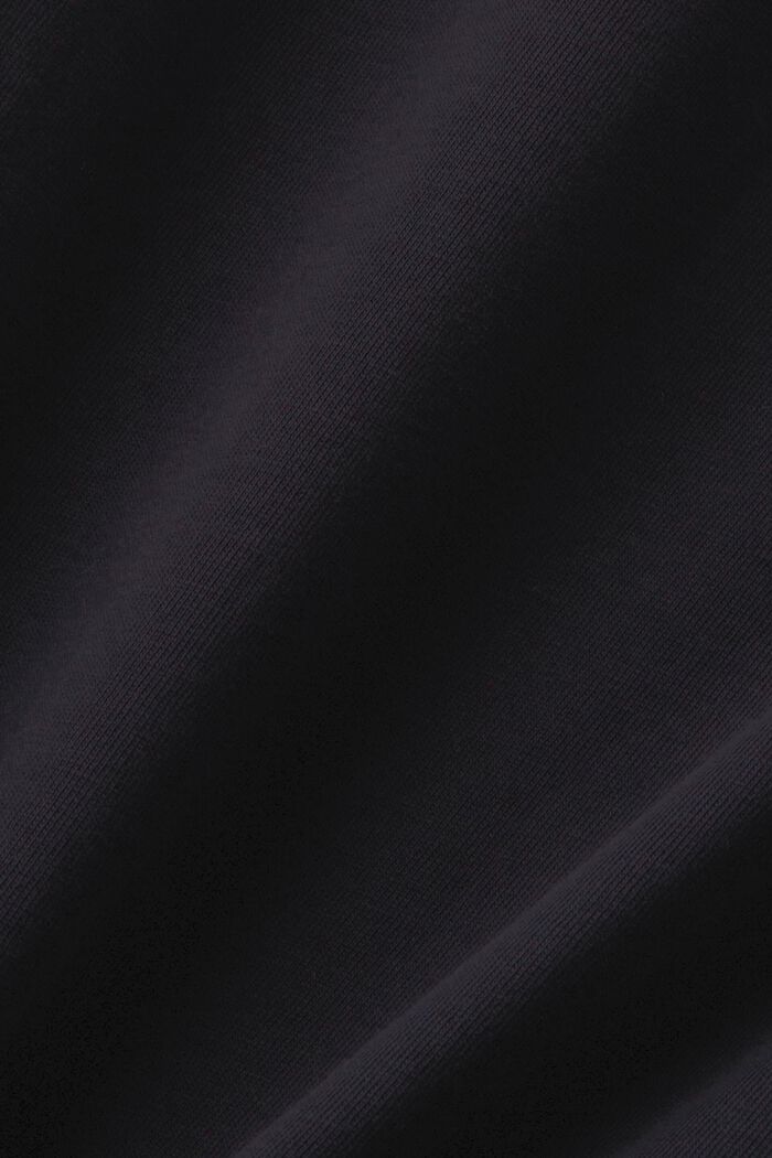 V넥 슬리브리스 코튼 티셔츠, BLACK, detail image number 5