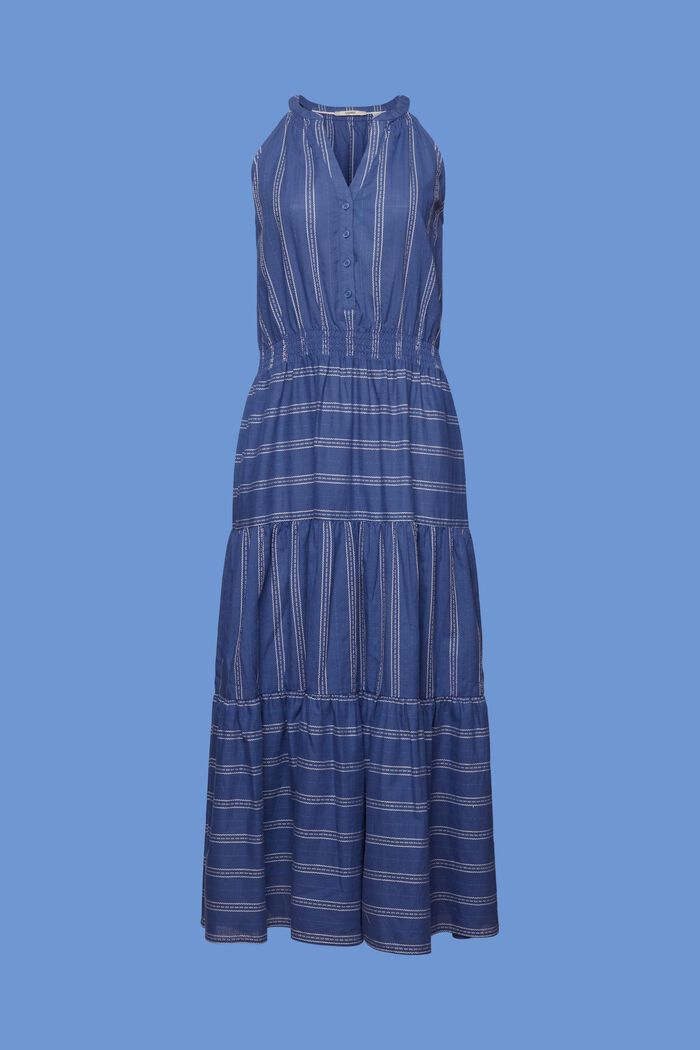 Striped midi dress, 100% cotton, INK, detail image number 6